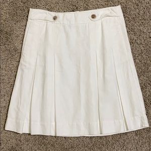 J. Crew Linen pleated white skirt size 6